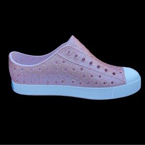 Girls Pink Glitter Native Shoes